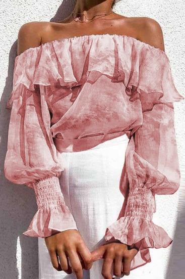 Блуза с открити рамене SCARLETTE, розова