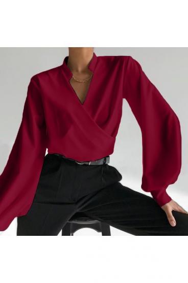 Елегантна блуза с дълбоко деколте BELUCCA, бордо