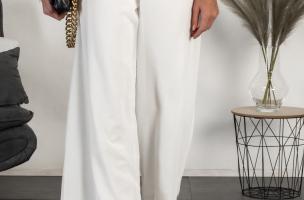 Елегантен дълъг панталон VERONNA, бял