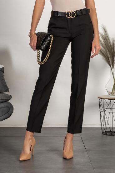 Елегантен дълъг панталон с права кройка TORDINA,  черен