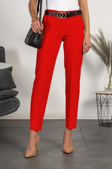 Елегантен дълъг панталон с права кройка TORDINA, червен