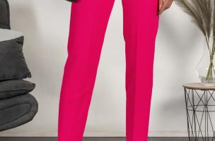 Елегантен дълъг панталон с права кройка TORDINA, цвят фуксия