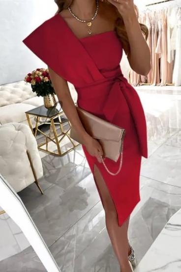 Елегантна дамска рокля TRIONA, червена