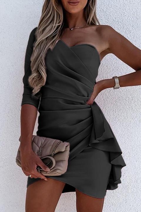 Елегантна къса рокля с волани RICALETTA, черна