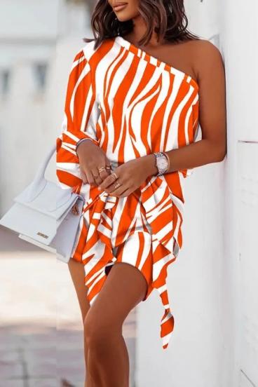 Елегантна асиметрична къса рокля VESTEA, оранжева