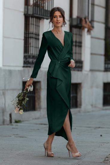 Елегантна рокля BRYNLEE, тъмнозелена