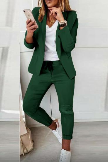 Комплект панталон с елегантен блейзър ESTRENA, зелен