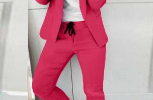 Комплект панталон с елегантен блейзър ESTRENA, фуксия