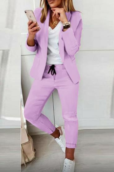 Комплект панталон с елегантен блейзър ESTRENA, лилав
