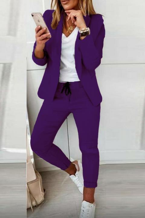 Комплект панталон с елегантен блейзър ESTRENA,лилав