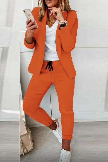 Комплект панталон с елегантен блейзър ESTRENA,  оранжев