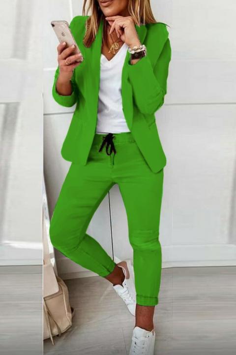Комплект панталон с елегантен блейзър ESTRENA,  зелен