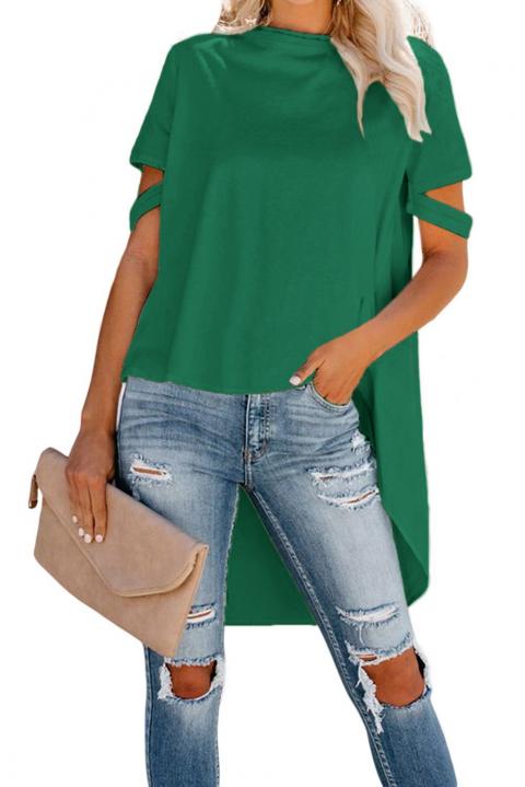 Асиметрична дамска тениска VEBTURA,  зелена
