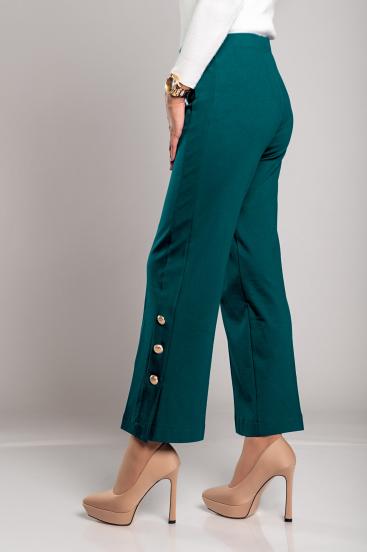 Елегантен панталон с копчета, сиьо/зелен