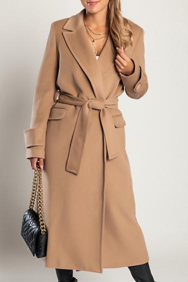 Елегантно дълго палто CANOSSA,  цвят camel