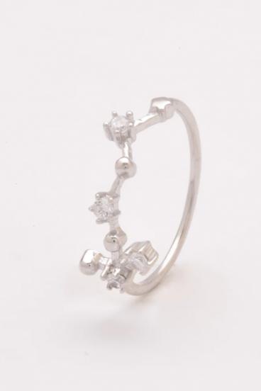 Сребърен пръстен с кристали, ART498 - СКОРПИОН, цвят сребро