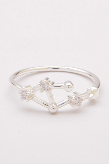 Сребърен пръстен с декоративни диаманти, ART502 LIBRA, цвят сребро
