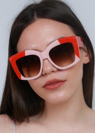 Слънчеви очила в двуцветна комбинация ART2174 червено-розови