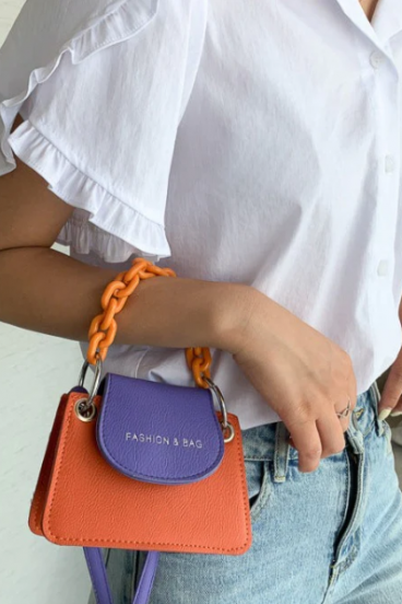 Малка чанта, ART2279, оранжево-виолетова