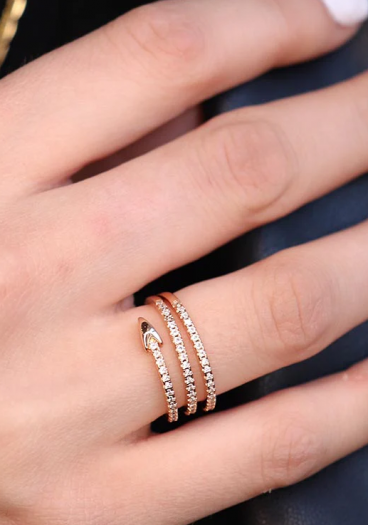 Елегантен пръстен, ART598, розово злато