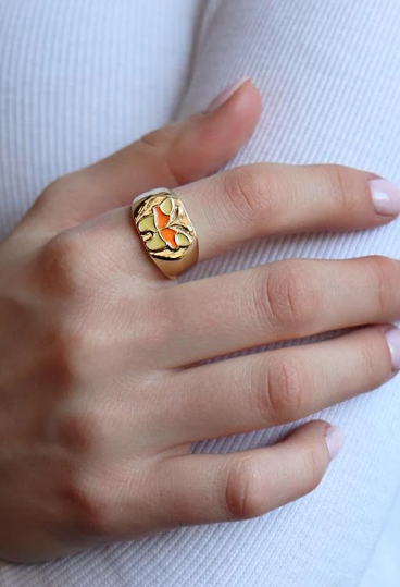 Елегантен пръстен, ART529, цвят злато.