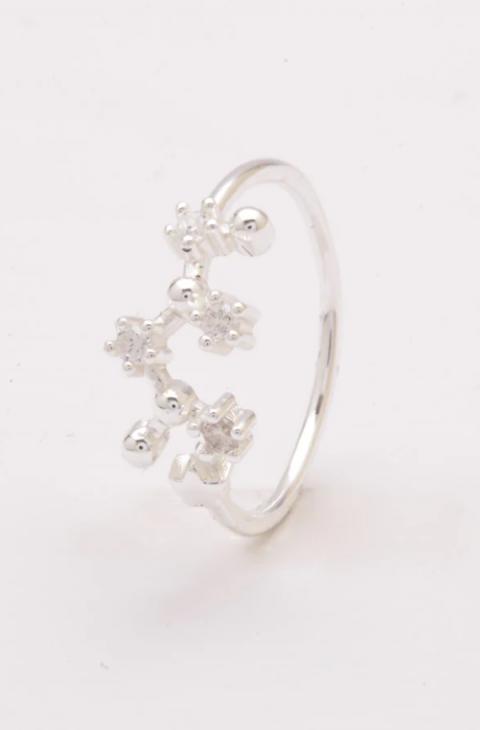 Сребърен пръстен с кристали, ART499 - SAGITTARIUS, цвят сребро