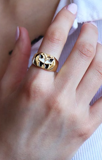 Елегантен пръстен с мотив на пеперуда, цвят злато.