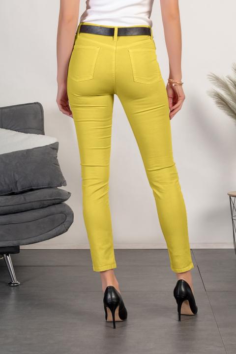 Тесен памучен панталон RUESCA, жълт 