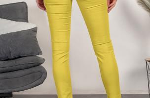 Тесен памучен панталон RUESCA, жълт 