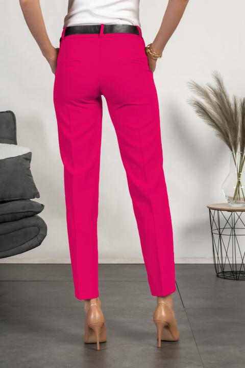 Елегантен дълъг панталон с права кройка TORDINA, цвят фуксия