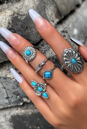 Комплект пръстени, цвят сребро