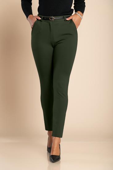 Елегантен дълъг панталон, маслено зелен