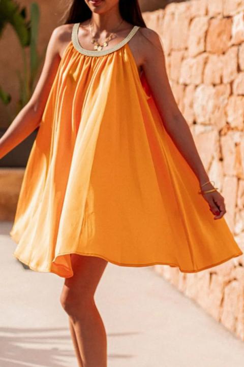 Свободна мини рокля, оранжева