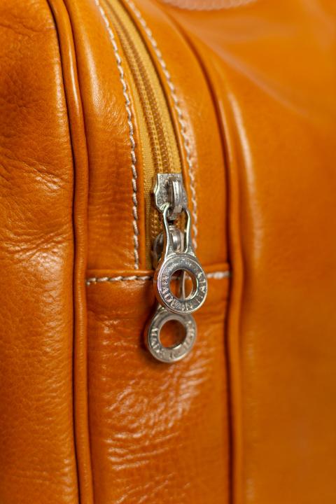 Естествена кожена чанта Ава, светло кафява