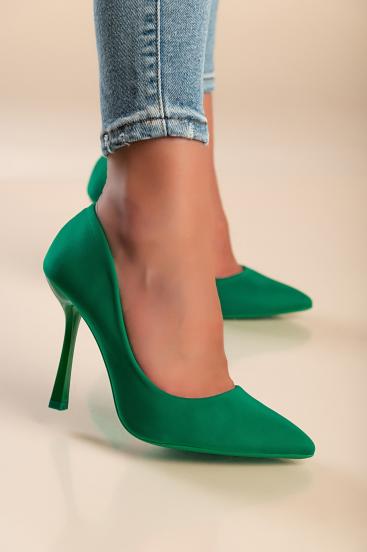 Обувки с висок ток, зелени