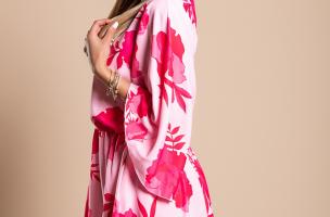 Елегантна къса рокля AMASENA, розова