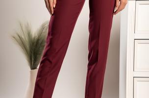 Елегантен дълъг панталон с права кройка TORDINA, бордо