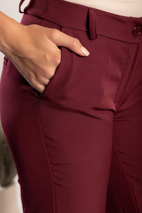 Елегантен дълъг панталон с права кройка TORDINA, бордо