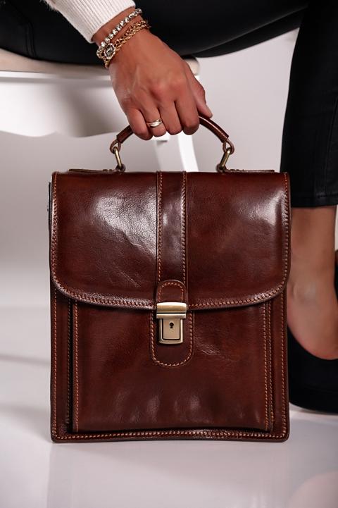 Дамска чанта от естествена кожа AFRODITA, кафява