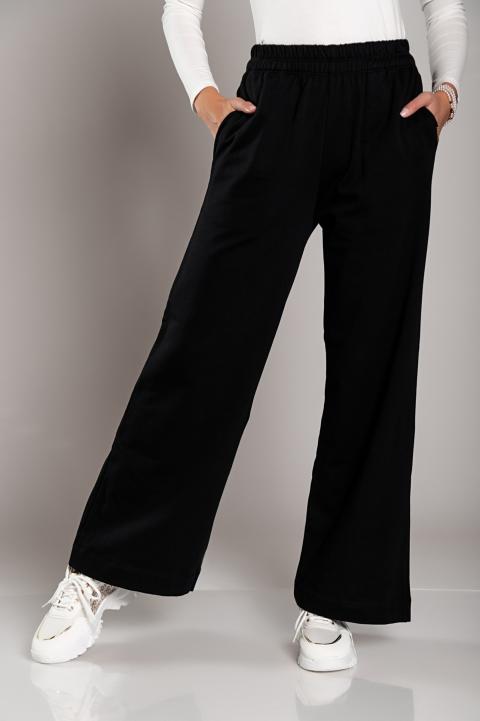 Спортен памучен широк панталон SAREMA, черен