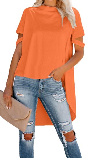 Асиметрична дамска тениска, оранжева
